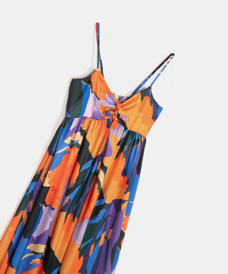 Φόρεμα Maxi με Φιόγκο στο Στήθος