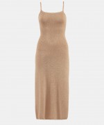 Φόρεμα Maxi Πλεκτό με Ανοιχτή Πλάτη, Light Gold