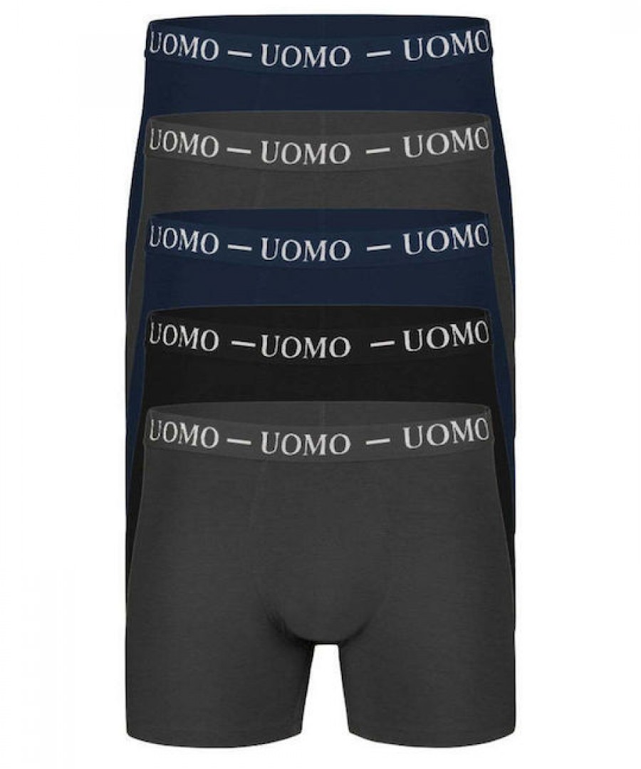 Uomo Ανδρικά Μποξεράκια μαύρο/μπλε/γκρι 5Pack Uomo Ανδρικά Μποξεράκια μαύρο/μπλε/γκρι 5Pack