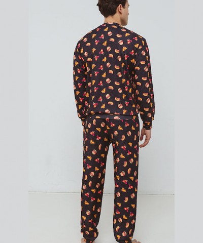 Odyssey Χειμερινή Ανδρική Πιτζάμα Βαμβακερή Μαύρη Odyssey Χειμερινή Ανδρική Πιτζάμα Βαμβακερή Μαύρη