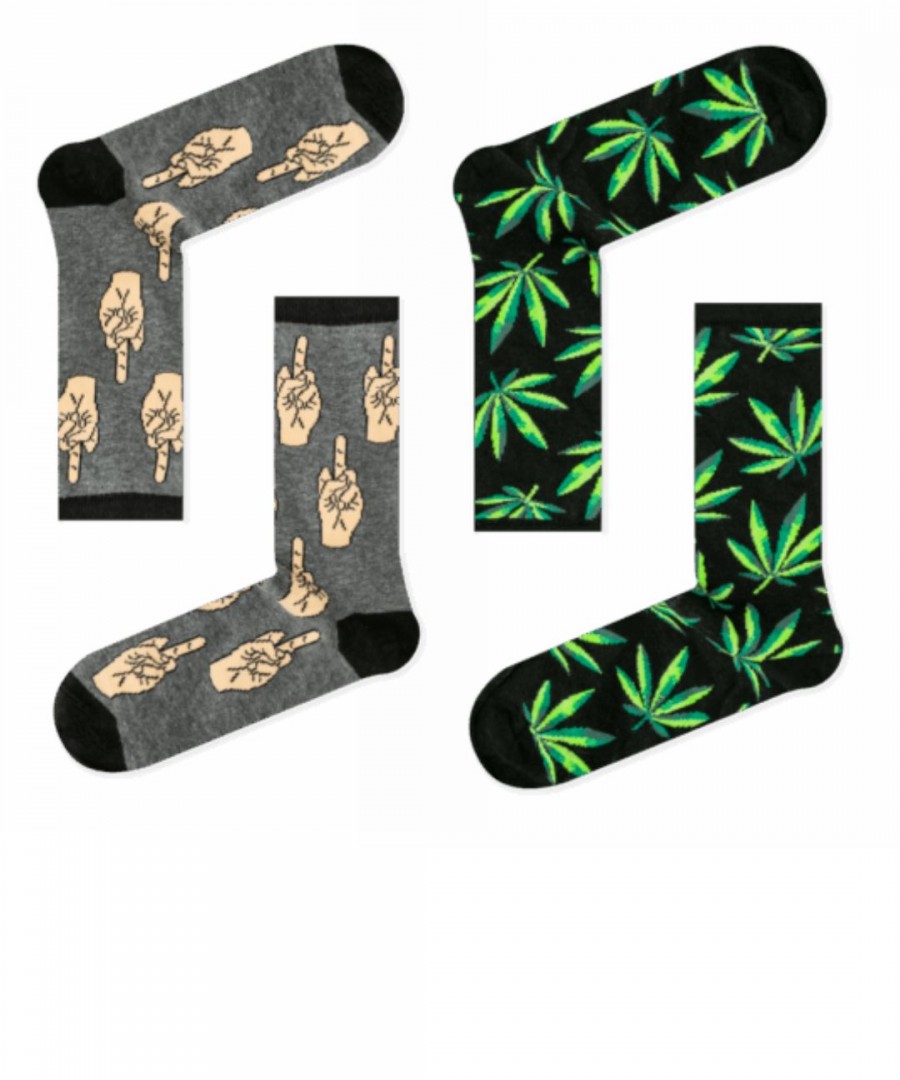 Κάλτσες 2άδα βαμβακερές με σχέδια φυτό/δάκτυλο  Κάλτσες 2άδα βαμβακερές με σχέδια φυτό/δάκτυλο