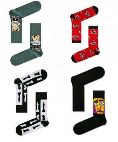 Κάλτσες 4άδα βαμβακερές με σχέδια  Κάλτσες 4άδα βαμβακερές με σχέδια