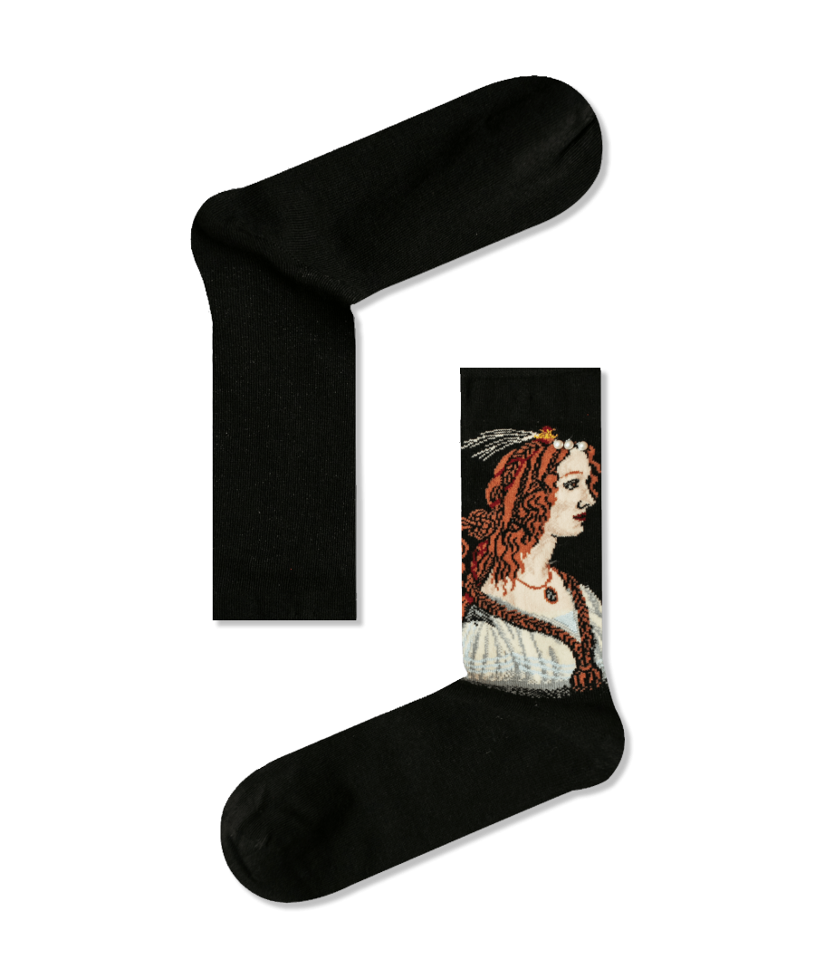 Βαμβακερές κάλτσες με σχέδιο "Beauty" Μαύρο