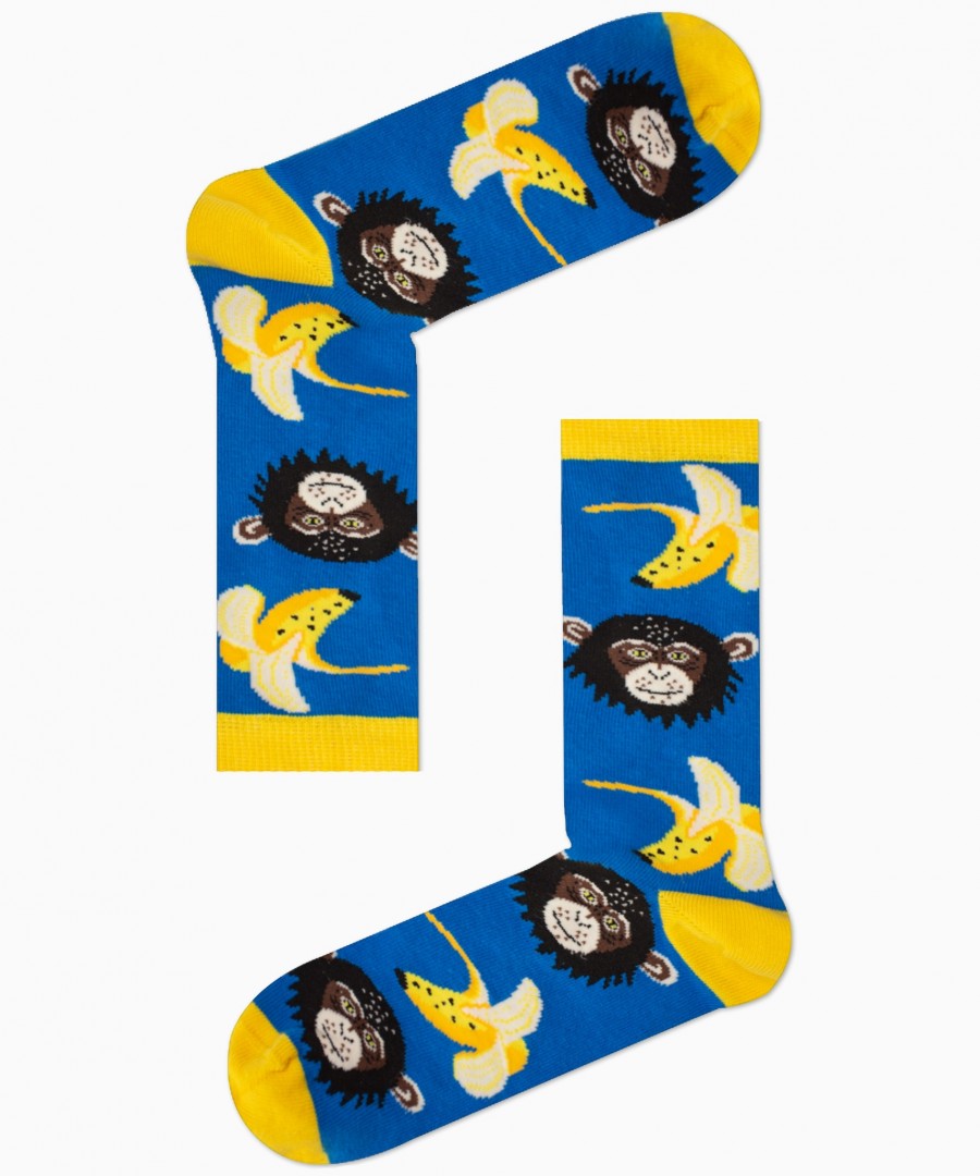Βαμβακερές κάλτσες με σχέδιο μπανάνα/Chimp Πολύχρωμα