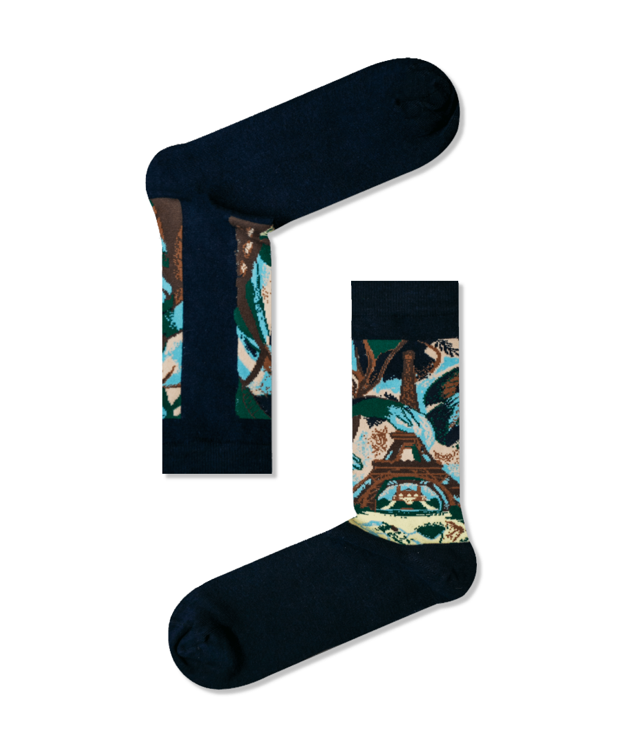Βαμβακερές κάλτσες Πύργος του Άιφελ Μαύρο e88