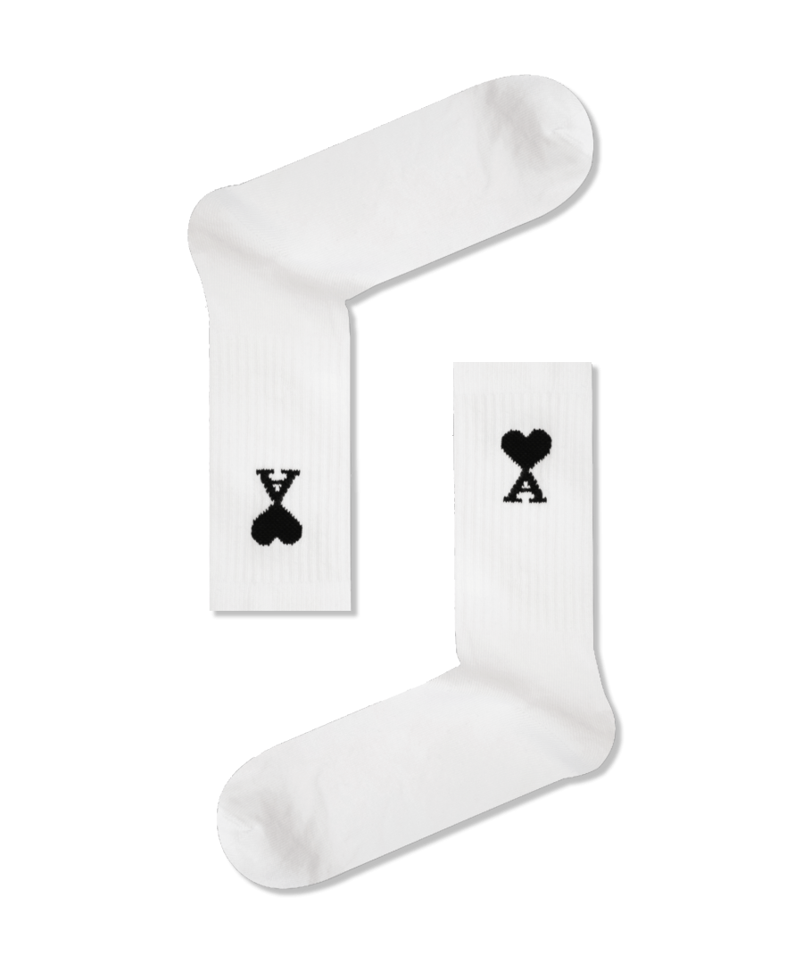 Βαμβακερές κάλτσες με σχέδια heart Λευκό