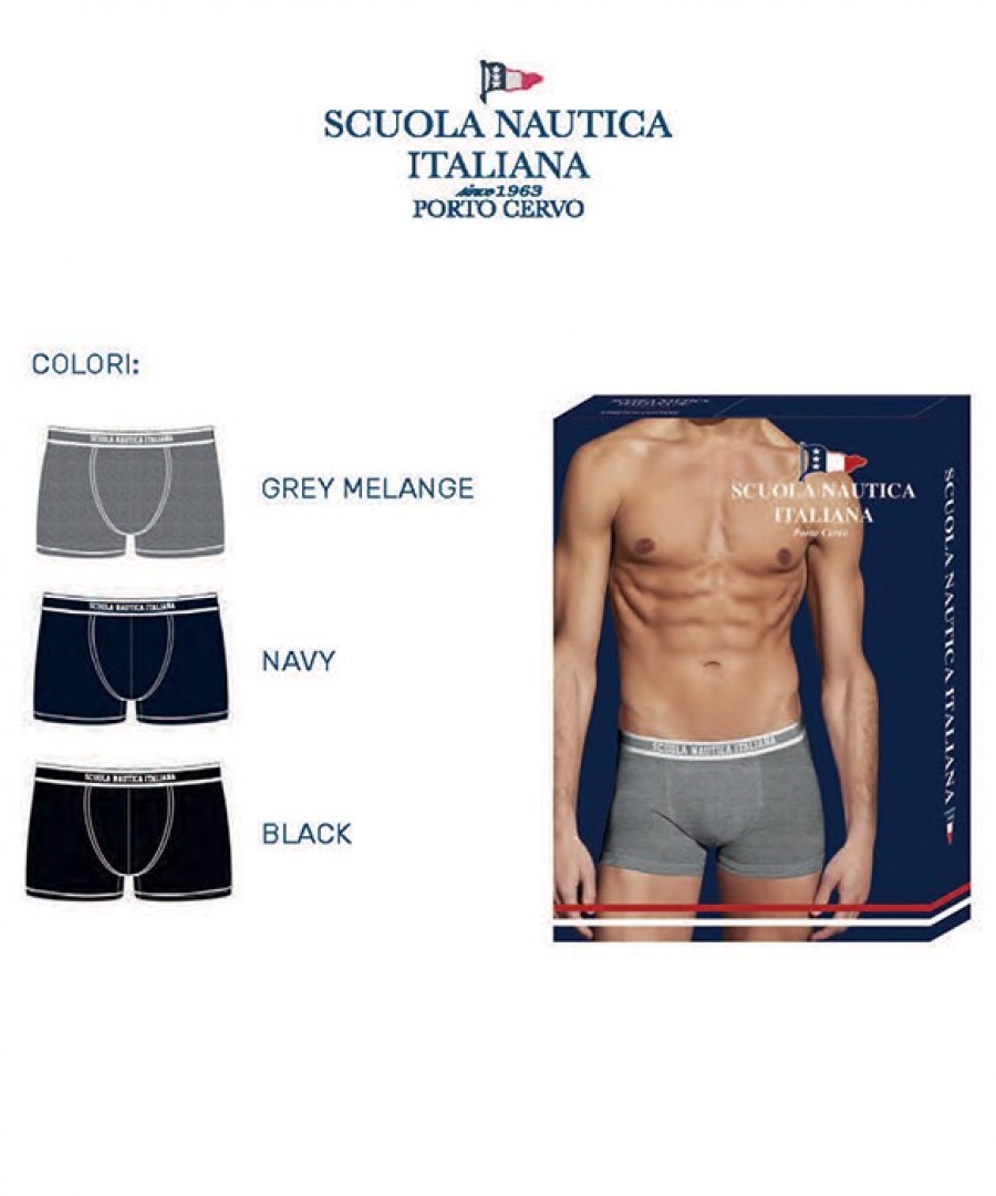 Scuola Nautica Μπόξερ 3 τεμάχια Μαυρο/Γκρι/Μπλε Scuola Nautica Μπόξερ 3 τεμάχια Μαυρο/Γκρι/Μπλε
