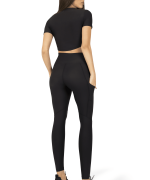 Γυναικείο ψηλόμεσο αθλητικό κολάν με τσέπη, Μαύρο
