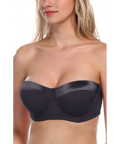 Helen strapless μεγάλα μεγέθη με τιράντες σιλικόνης Μαύρο Helen strapless μεγάλα μεγέθη με τιράντες σιλικόνης Μαύρο