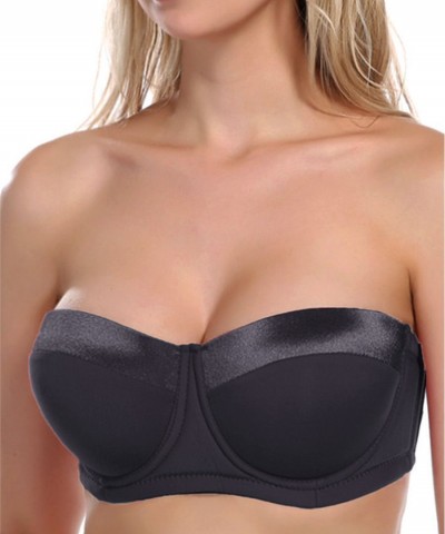 Helen strapless μεγάλα μεγέθη με τιράντες σιλικόνης Μαύρο Helen strapless μεγάλα μεγέθη με τιράντες σιλικόνης Μαύρο