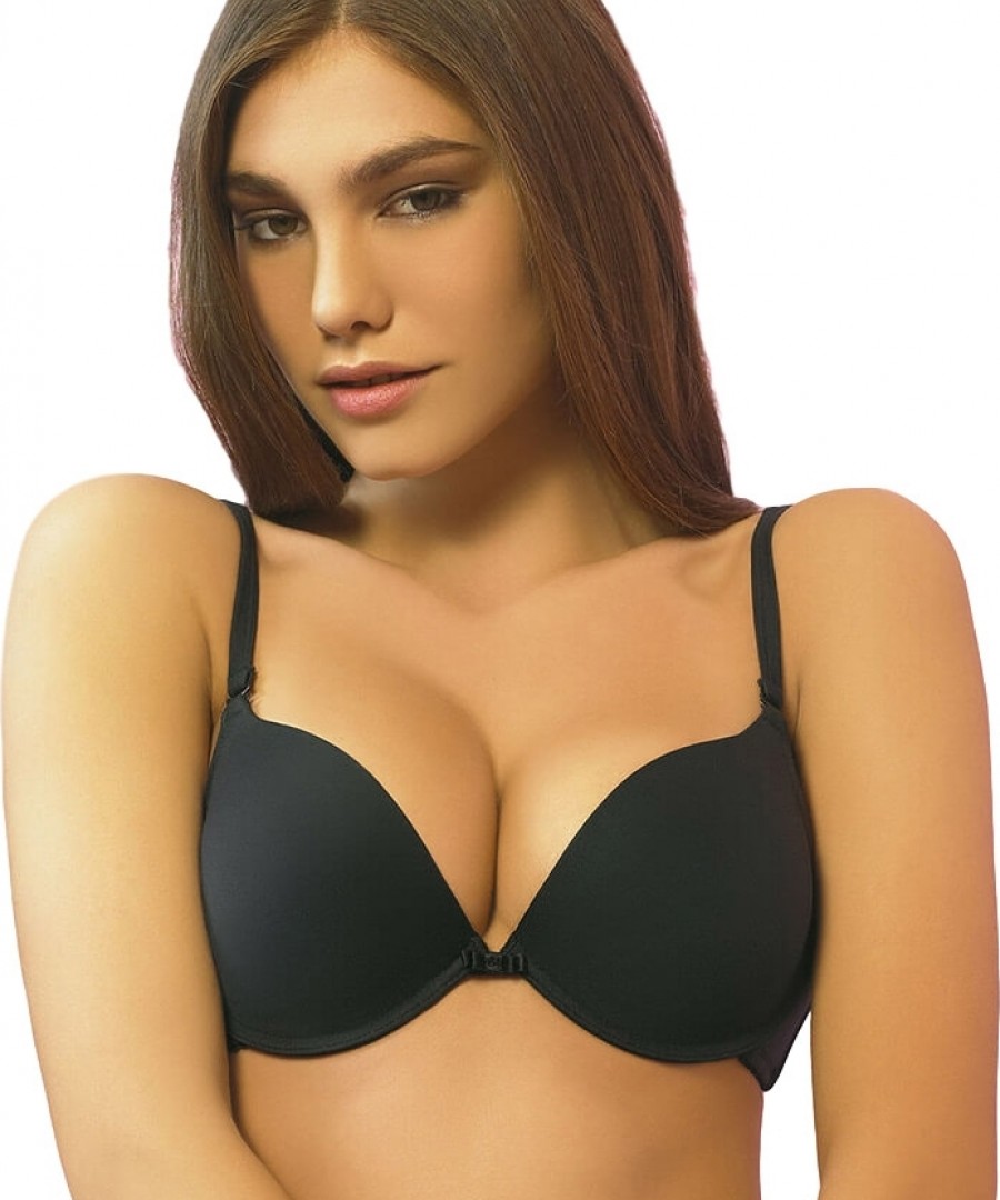 Luna Secret Μαύρο Σουτιέν Push Up με Μπανέλες Luna Secret Μαύρο Σουτιέν Push Up με Μπανέλες