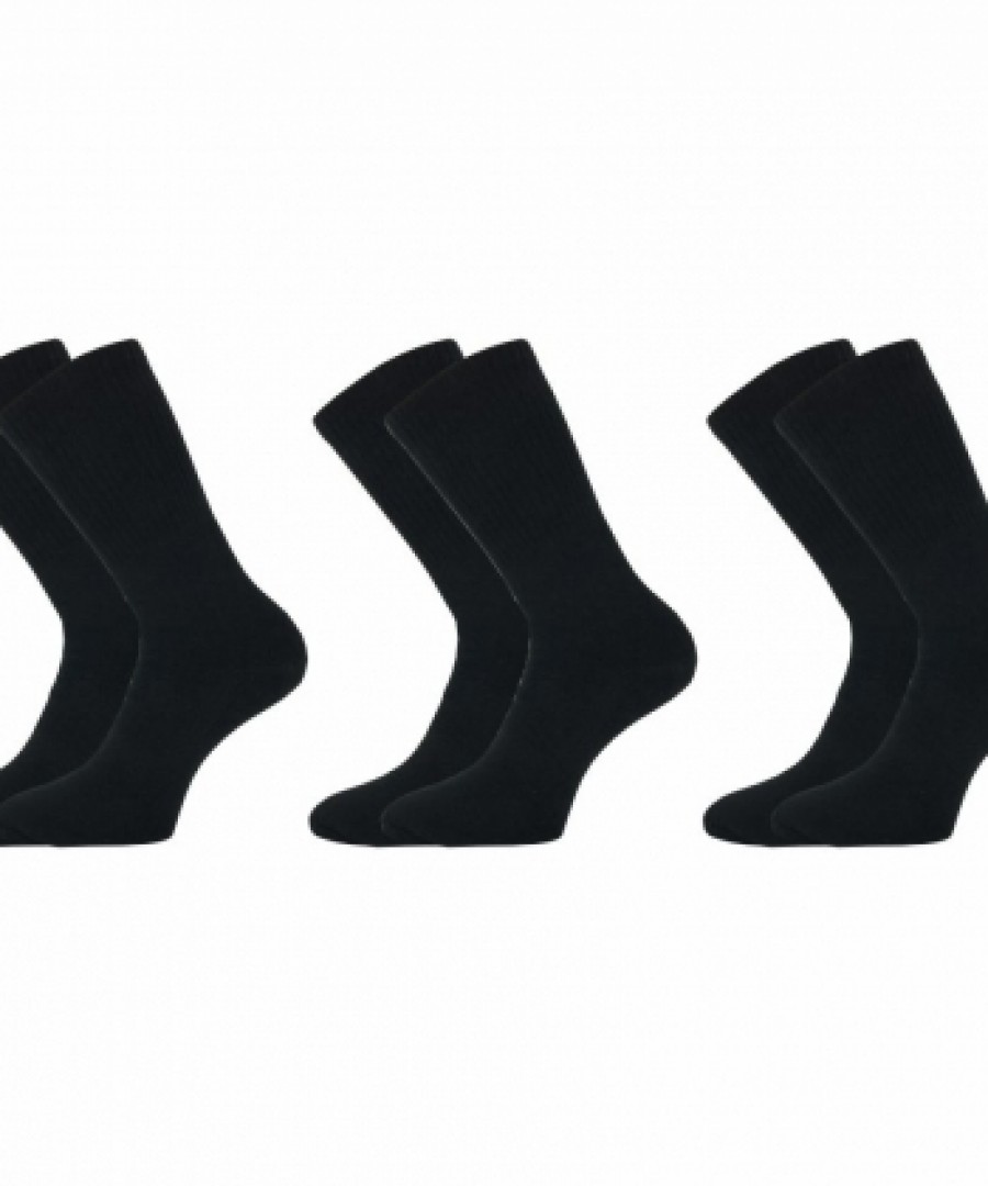 Ανδρικές κάλτσες Μαύρες, 3 ζεύγη πετσετέ