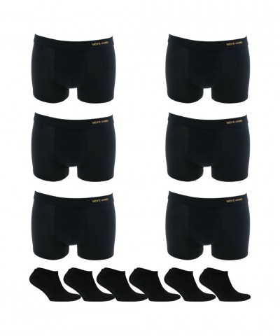 Uomo And Socks 714 Ανδρικά Μποξεράκια Total Black 6Pack Uomo And Socks 714 Ανδρικά Μποξεράκια Total Black 6Pack