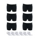 Άνδρικά βαμβακερά μαύρα μπόξερ UOMO, και λευκές βαμβακερές κάλτσες έξι τεμάχια