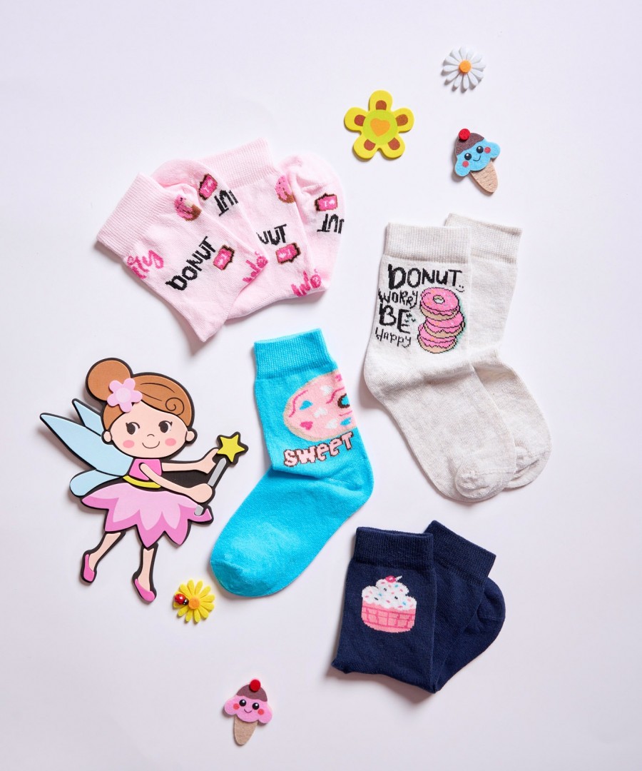 Παιδικές κάλτσες 4άδα Sweet Πολύχρωμες