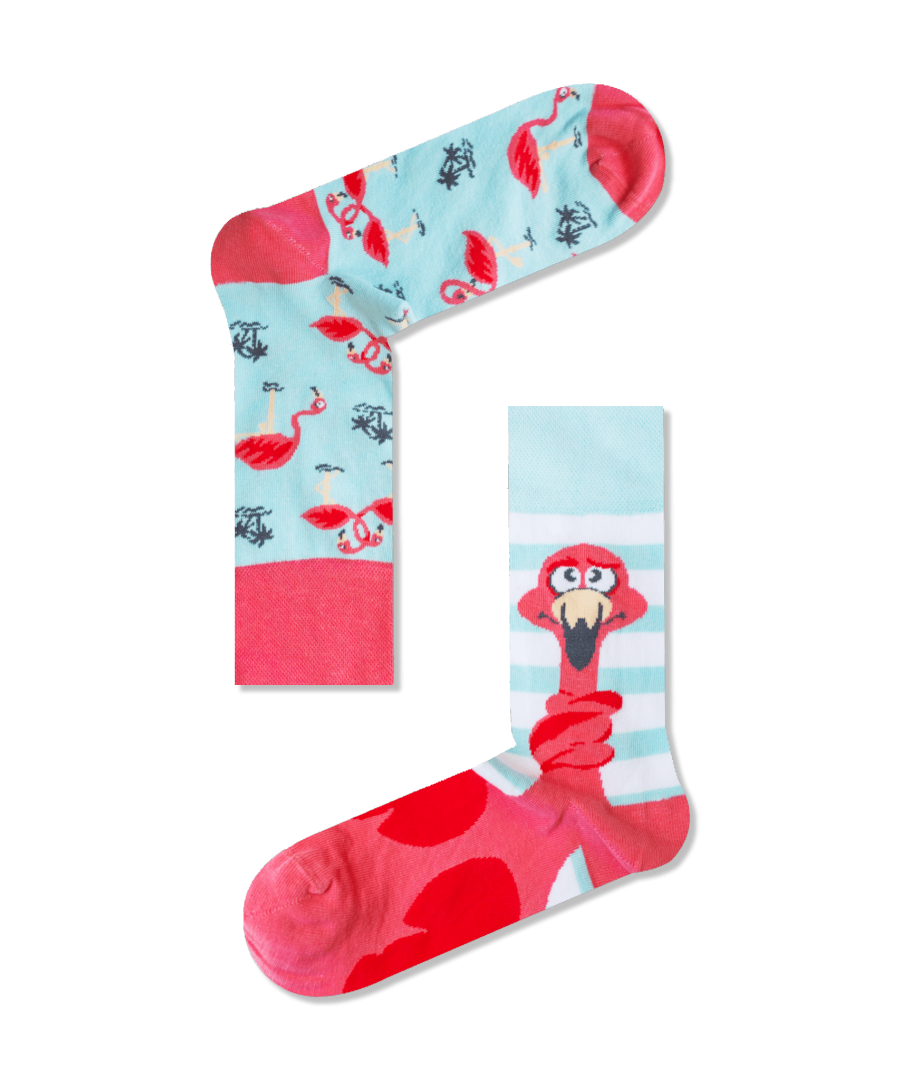 Βαμβακερές κάλτσες Φλαμίνγκο Πολύχρωμο