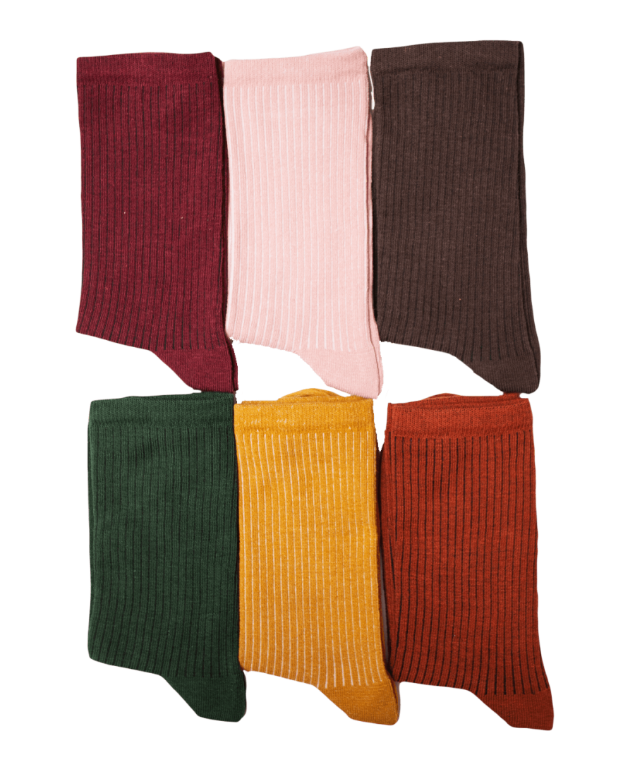 βαμβακερές κάλτσες 6 ζεύγη σε διάφορα χρώματα