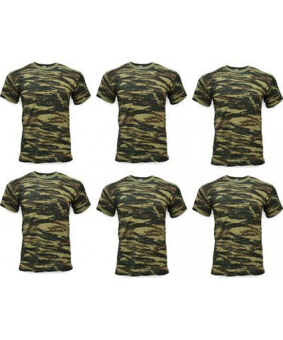 Σετ 6 Ανδρικά T-Shirt με Σχέδιο Παραλλαγής + Δώρο Χακί κάλτσες Πετσετέ 1 ζευγάρι  Σετ 6 Ανδρικά T-Shirt με Σχέδιο Παραλλαγής + Δώρο Χακί κάλτσες Πετσετέ 1 ζευγάρι