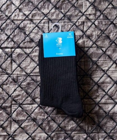 Αθλητικές Κάλτσες Μαύρες λεπτές βαμβακολύκρα (3 Ζεύγη)