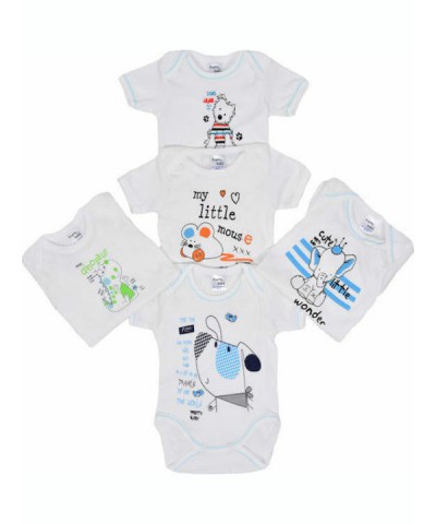 Βρεφικά κορμάκια Pretty Baby τυχαίας επιλογής (5 Pack) Μπλε - Λευκό Βρεφικά κορμάκια Pretty Baby τυχαίας επιλογής (5 Pack) Μπλε - Λευκό