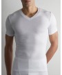Φανέλα κοντομάνικη με λαιμόκοψη V, Λευκό