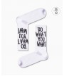 Βαμβακερές κάλτσες  σχέδια want λευκό