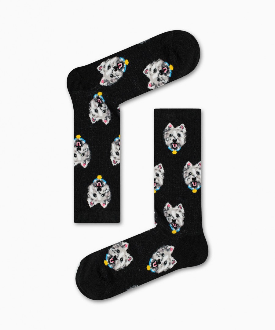Βαμβακερές κάλτσες με σχέδια Σκύλος Μαύρο Εκμεν