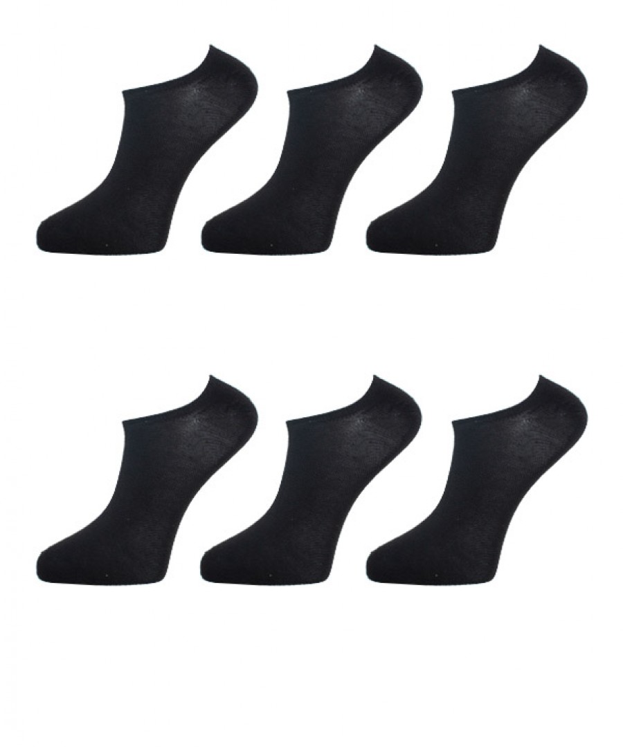 Βαμβακερές κάλτσες 6 ζευγάρια Μαύρο