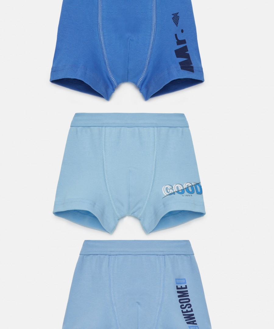 Παιδικά boxers μπλε,3 τεμάχια, 100% βαμβακερό