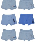 Παιδικά boxers μπλε,6 τεμάχια, 100% βαμβακερό