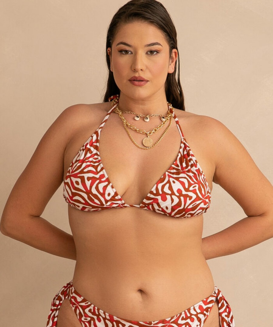 Μαγιό Τρίγωνο Plus Size Corals