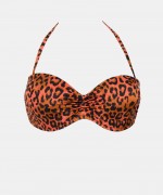 Γυναικείο Push-Up Strapless Μαγιό Wild Καφέ/Μαύρο