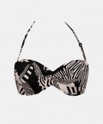 Γυναικείο Push Up Strapless Μαγιό Macacao Μαύρο/Λευκό 