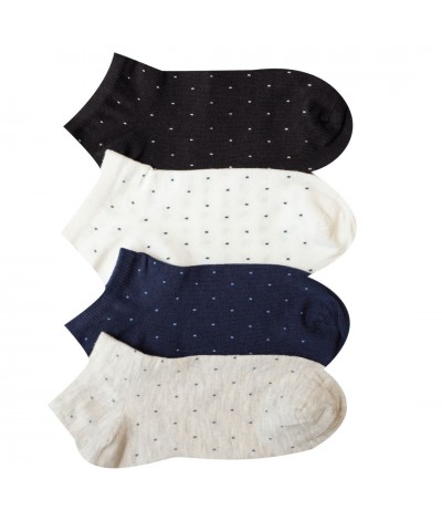 Γυναικείες κάλτσες σοσόνια βαμβακερές, με κέντημα Πουά, 4 ζεύγη Γυναικείες κάλτσες σοσόνια βαμβακερές, με κέντημα Πουά, 4 ζεύγη