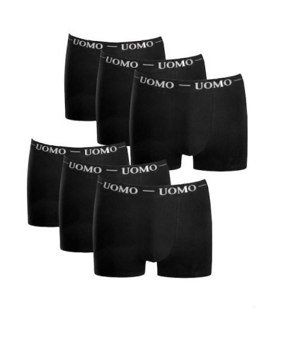 Uomo Ανδρικά Μποξεράκια Μαύρα 6Pack 1 Uomo Ανδρικά Μποξεράκια Μαύρα 6Pack 1