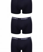 Uomo 1012 Ανδρικά Μποξεράκια Total Black 3Pack Uomo 1012 Ανδρικά Μποξεράκια Total Black 3Pack