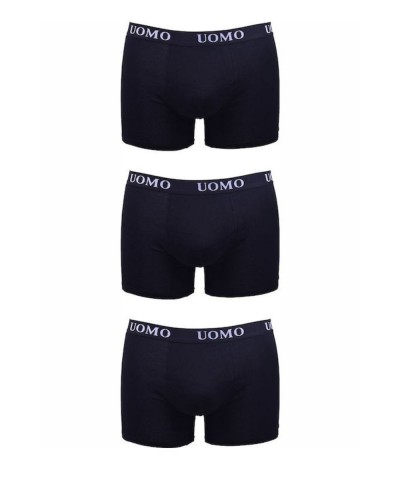 Uomo 1012 Ανδρικά Μποξεράκια Total Black 3Pack Uomo 1012 Ανδρικά Μποξεράκια Total Black 3Pack