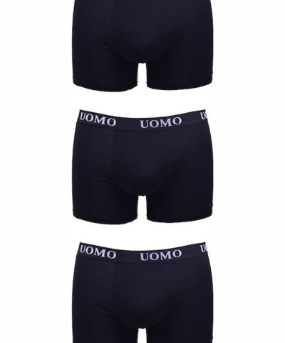 Uomo BO281 Ανδρικά Μποξεράκια Μαύρα 3Pack Uomo BO281 Ανδρικά Μποξεράκια Μαύρα 3Pack