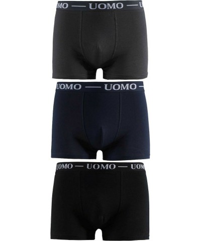 Uomo 3P0912 Ανδρικά Μποξεράκια Μαύρο / Γκρι / Μπλε 3άδα Uomo 3P0912 Ανδρικά Μποξεράκια Μαύρο / Γκρι / Μπλε 3άδα