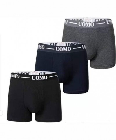 Uomo 3P0912 Ανδρικά Μποξεράκια Μαύρο / Γκρι / Μπλε 3άδα Uomo 3P0912 Ανδρικά Μποξεράκια Μαύρο / Γκρι / Μπλε 3άδα
