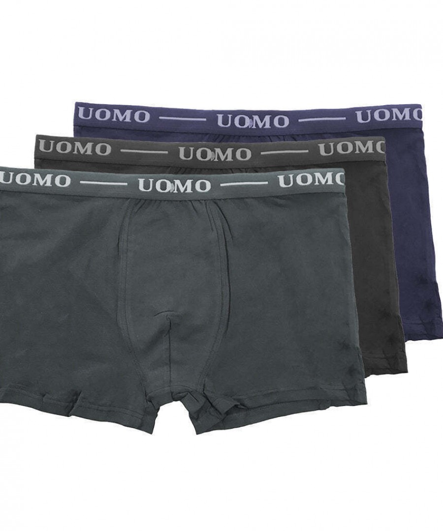 Uomo Ανδρικά Μποξεράκια 3Pack μαύρο/μπλε/γκρι Uomo Ανδρικά Μποξεράκια 3Pack μαύρο/μπλε/γκρι