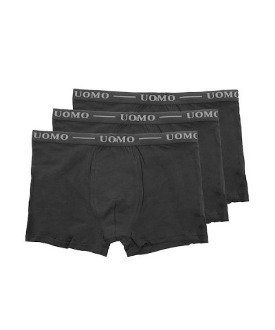 Uomo Ανδρικά Μποξεράκια 3Pack μαύρο Uomo Ανδρικά Μποξεράκια 3Pack μαύρο