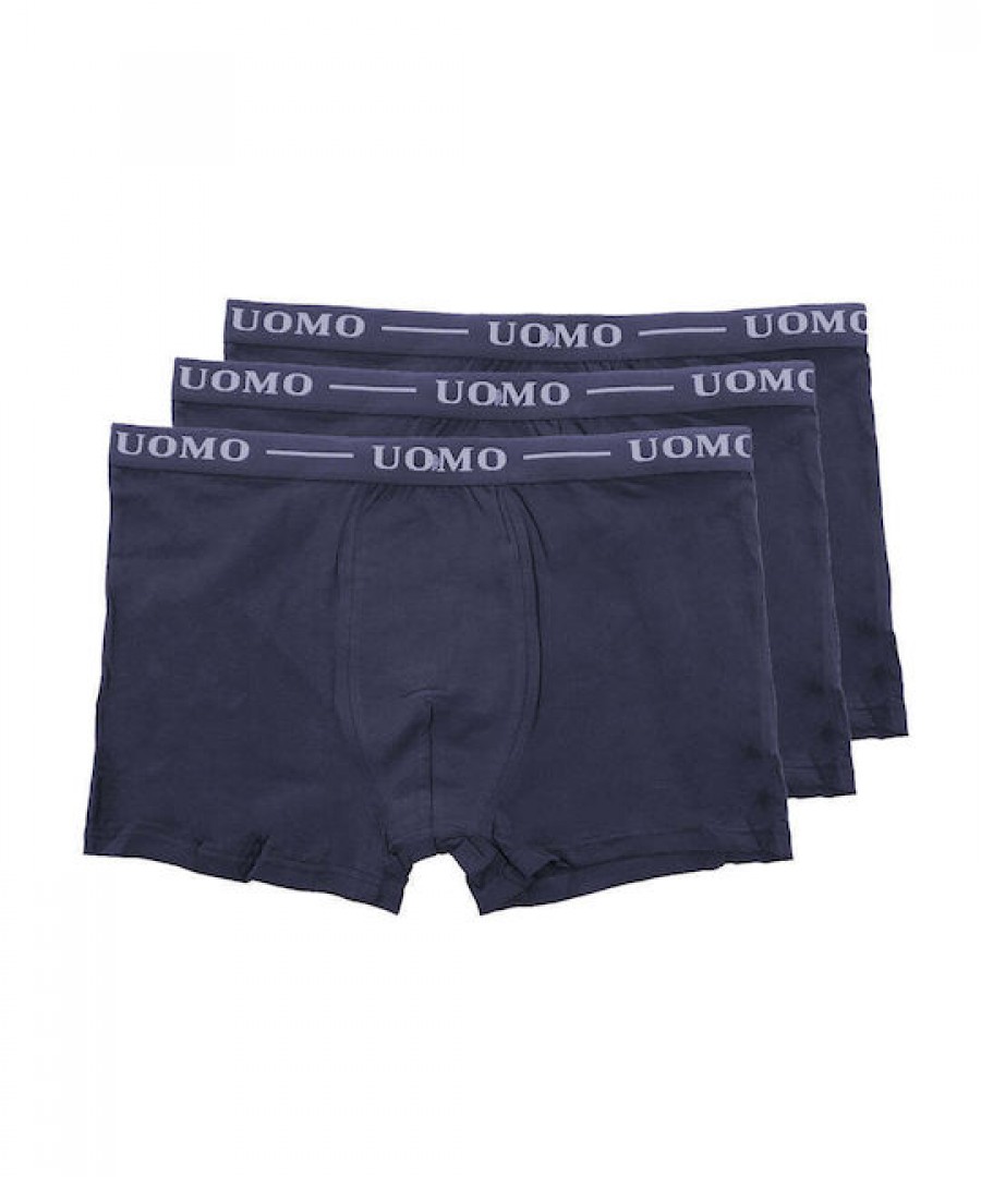 Uomo Ανδρικά Μποξεράκια 3Pack μπλε Uomo Ανδρικά Μποξεράκια 3Pack μπλε