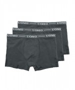 Uomo Ανδρικά Μποξεράκια 3Pack Γκρι Uomo Ανδρικά Μποξεράκια 3Pack Γκρι