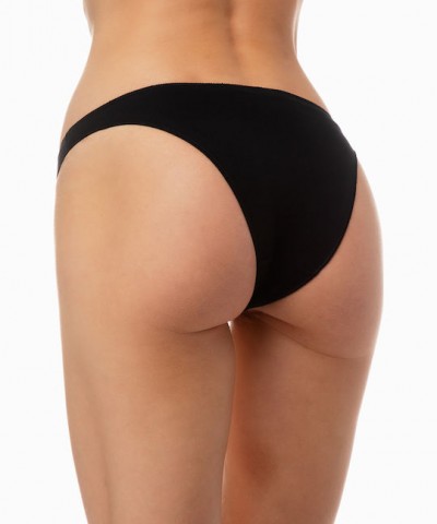 Γυναικείο slip βαμβακερό χωρίς ραφές, Vero by Aslanis, 3 τεμάχια Μαύρο